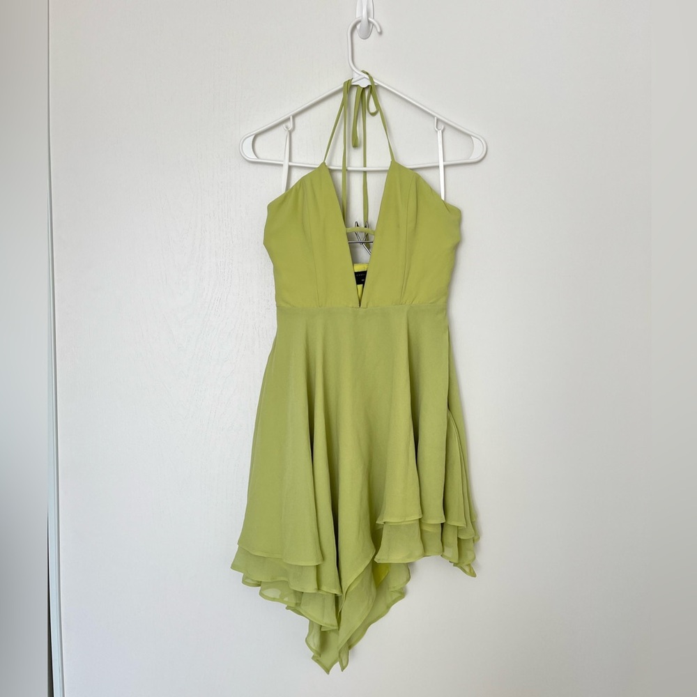 Micheal Costello x REVOLVE Brighton Mini Dress in Light Green